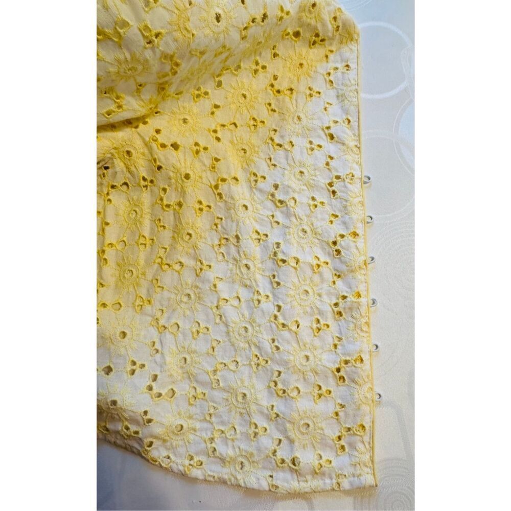 Free people Women’s long sleeved button up yellow cotton cropped tops Sz XS, NWT - Picture 13 of 14